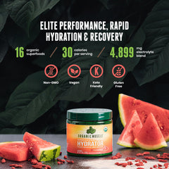 Pouring Organic Muscle Hydrator into a glass for quick hydration after training.