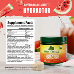 Scoop with Organic Muscle Hydrator ready for easy daily use.