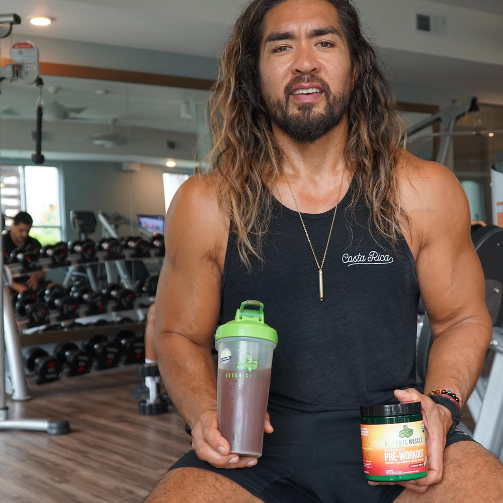 Organic Muscle pre-workout USA-manufactured facility image underscores quality manufacturing