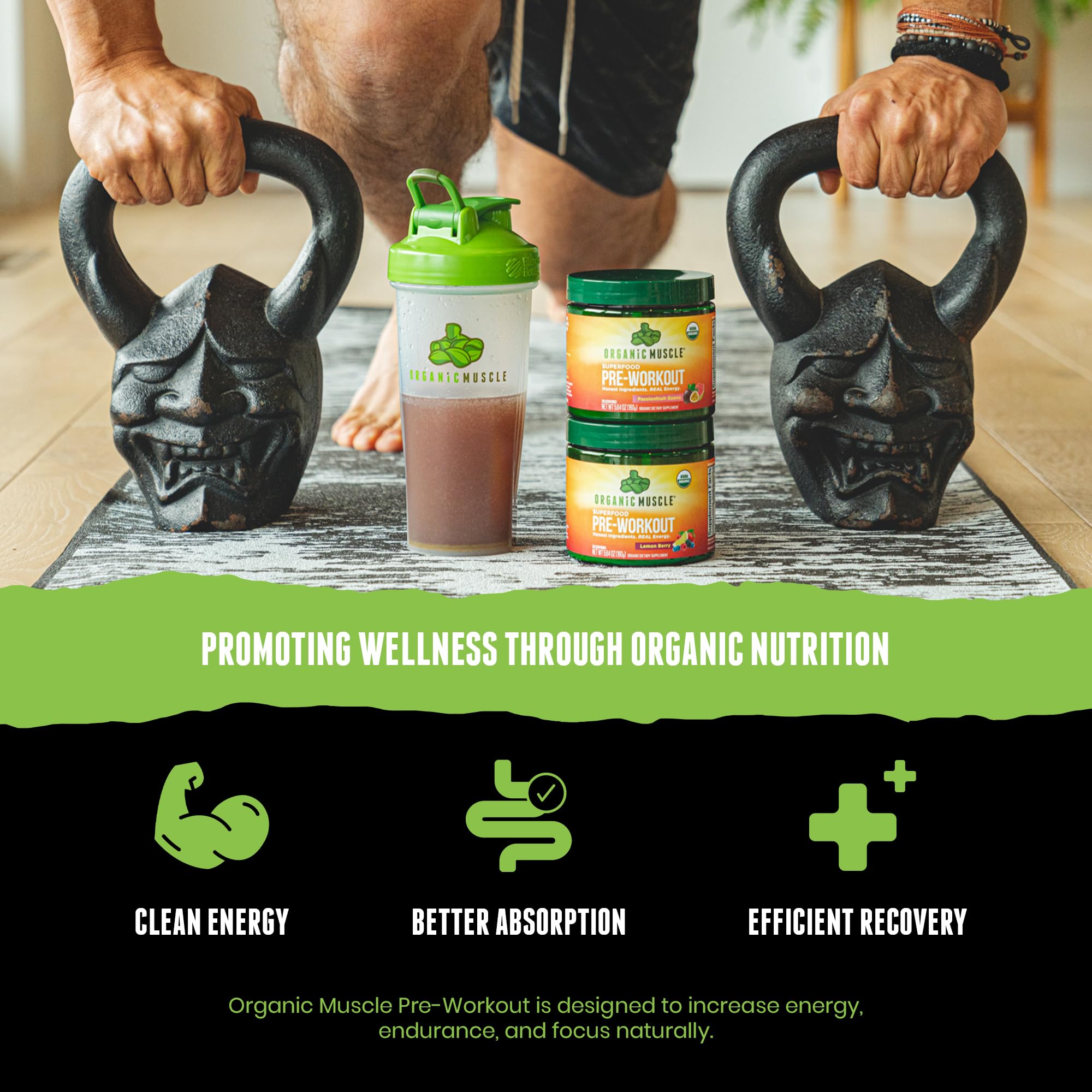 USDA Organic certification badge signals a clean pre-workout option