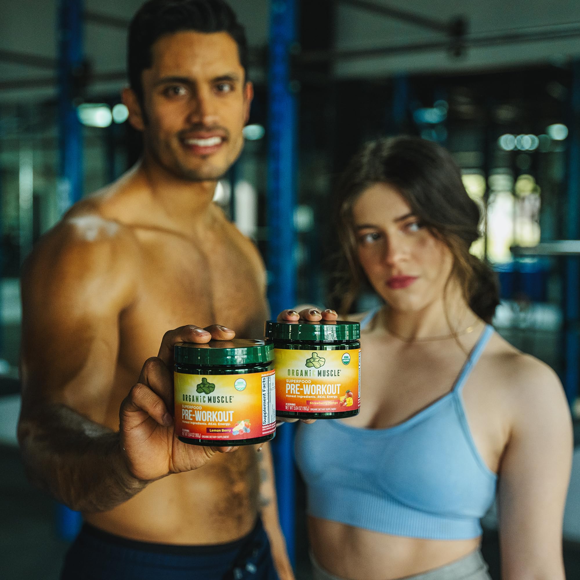 Organic Muscle USDA Organic certification seal reinforces natural, additive-free formula