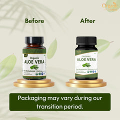 Organic Spree Aloe Vera tablets bottle back shows USDA Organic certification and clean ingredients