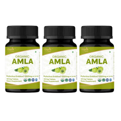 Organic Spree Amla tablets bottle front displays USDA Organic seal for immune support potential.
