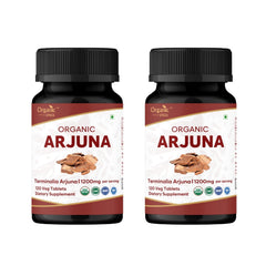Organic Spree Arjuna tablets bottle front with USDA Organic seal for natural heart support