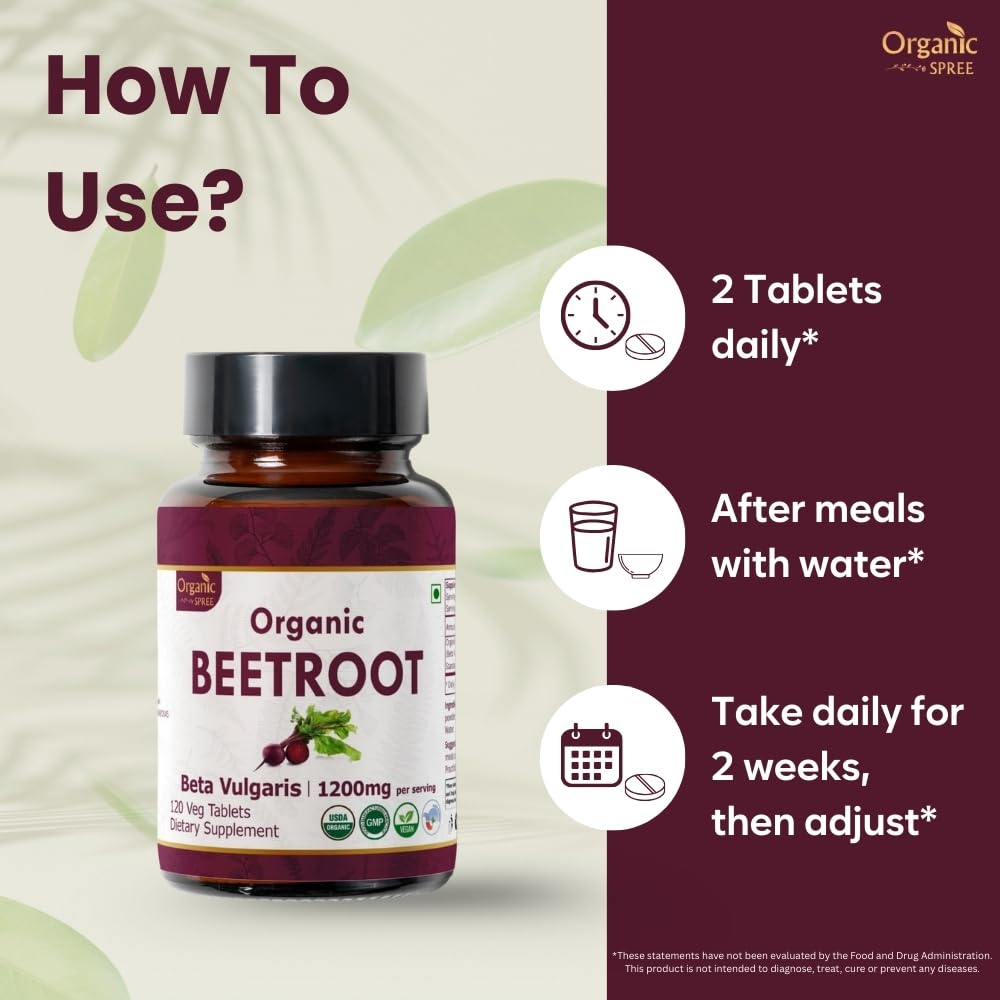 Organic Spree Beetroot Tablets ingredients list shows no artificial additives.