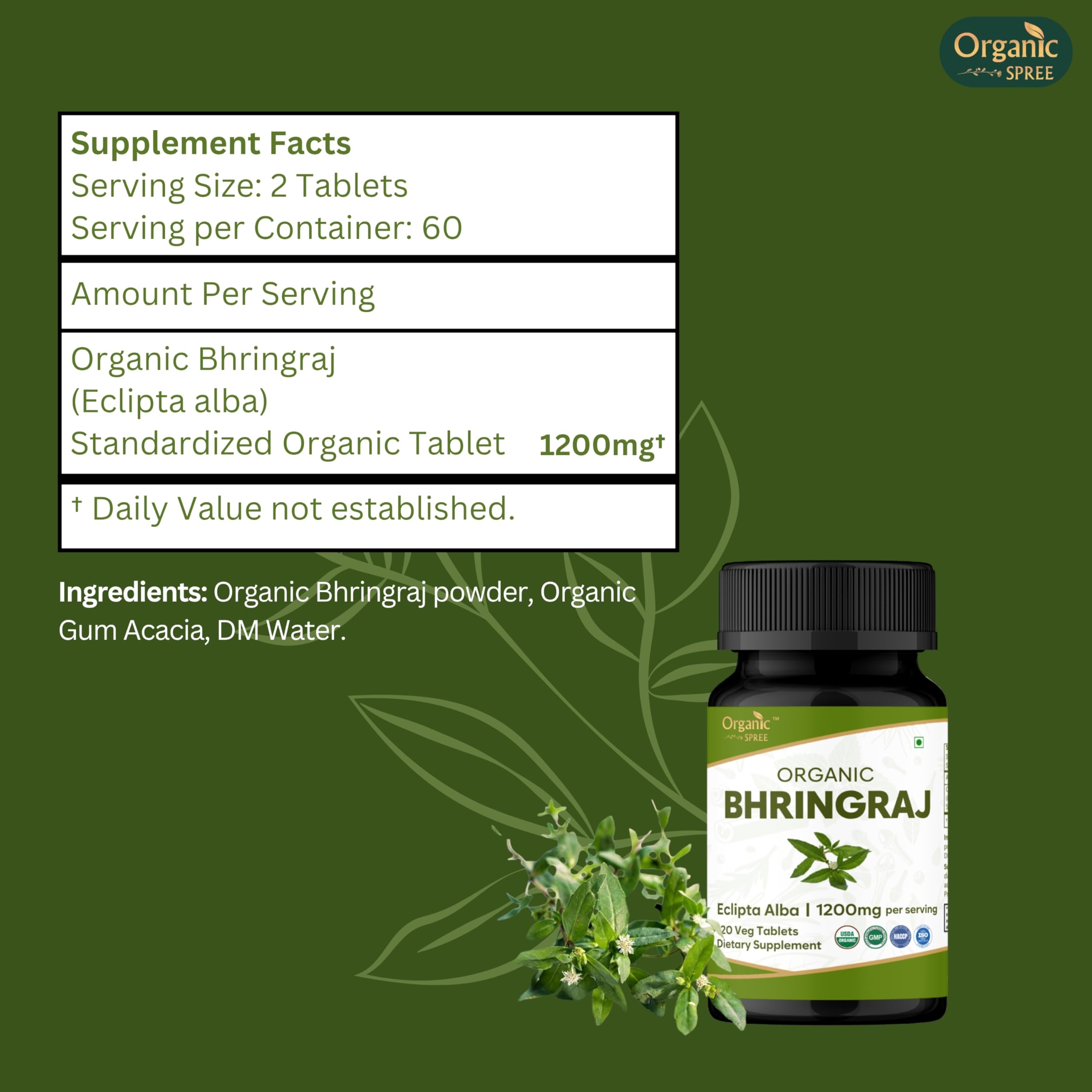 Organic Spree Bhringraj packaging box for easy storage and daily use