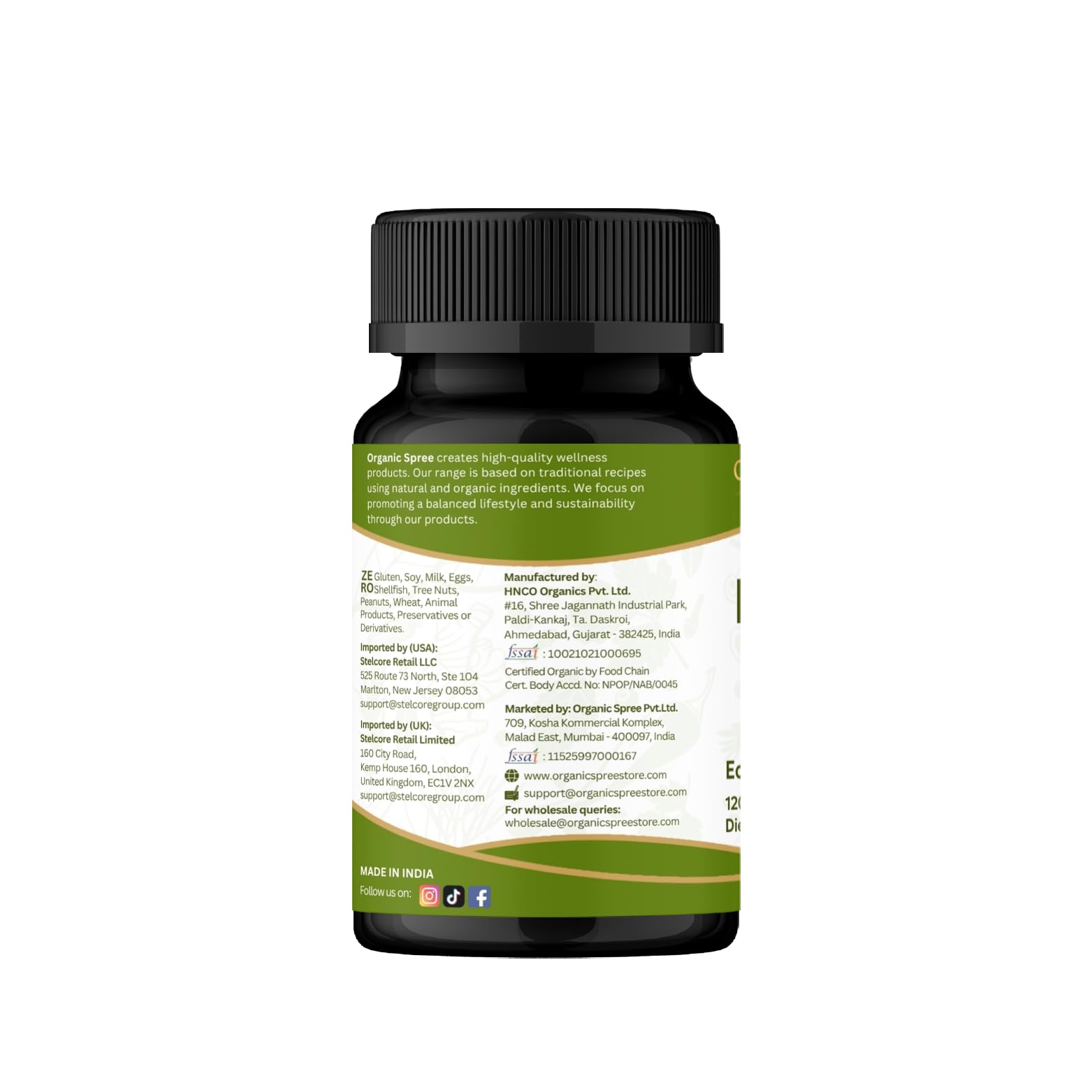 Organic Spree Bhringraj bottle open suggesting convenient daily ritual