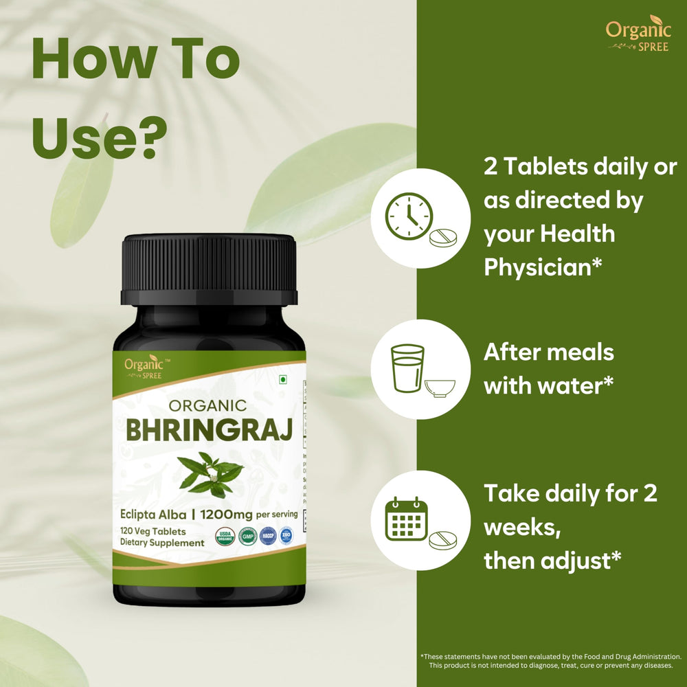 Organic Spree Bhringraj tablets closeup reveals tablet texture and consistency