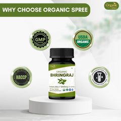 Organic Spree Bhringraj tablets with natural ingredients.