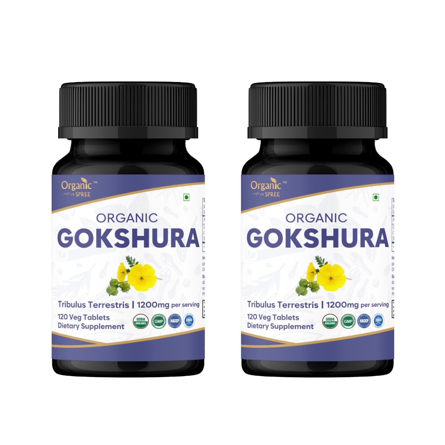 Organic Spree Gokshura tablets front view may support immune health.