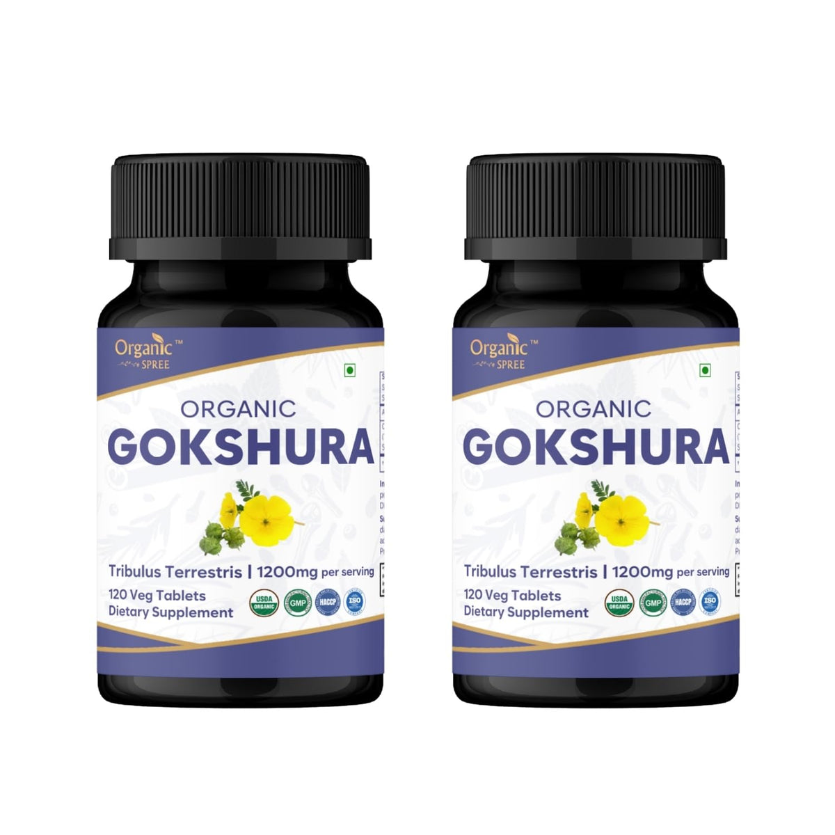 Organic Spree Gokshura tablets front view may support immune health.