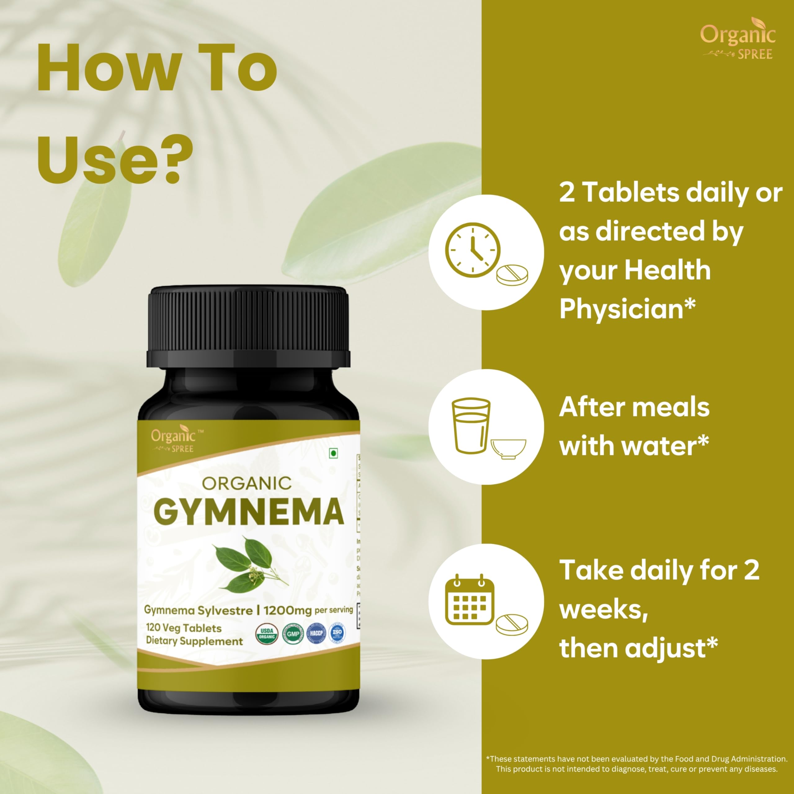 Close-up of Organic Spree Gymnema leaf showing Ayurvedic herb origin.