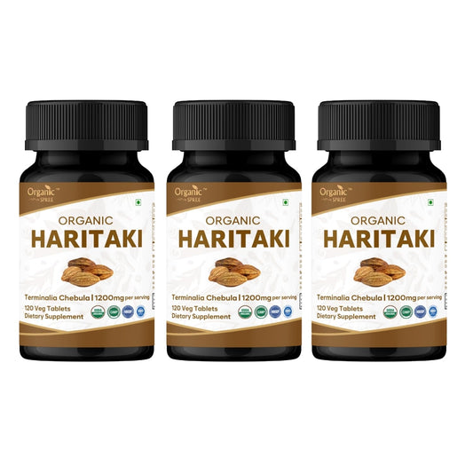 ORGANIC SPREE Haritaki tablets bottle front for daily use.