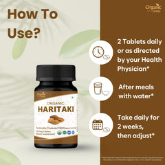ORGANIC SPREE Haritaki tablets closeup of capsules for gentle support.