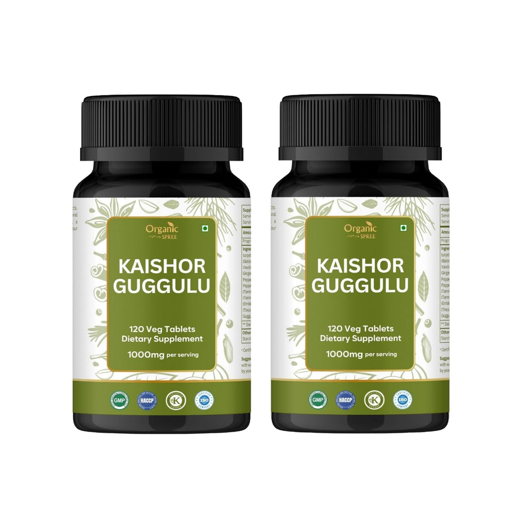 Organic Spree Kaishor Guggulu bottle shown for joint wellness support