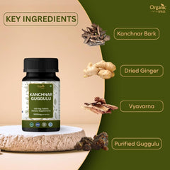 Organic Spree Kanchnar Guggulu packaging highlights traditional Ayurvedic formulation for daily use.