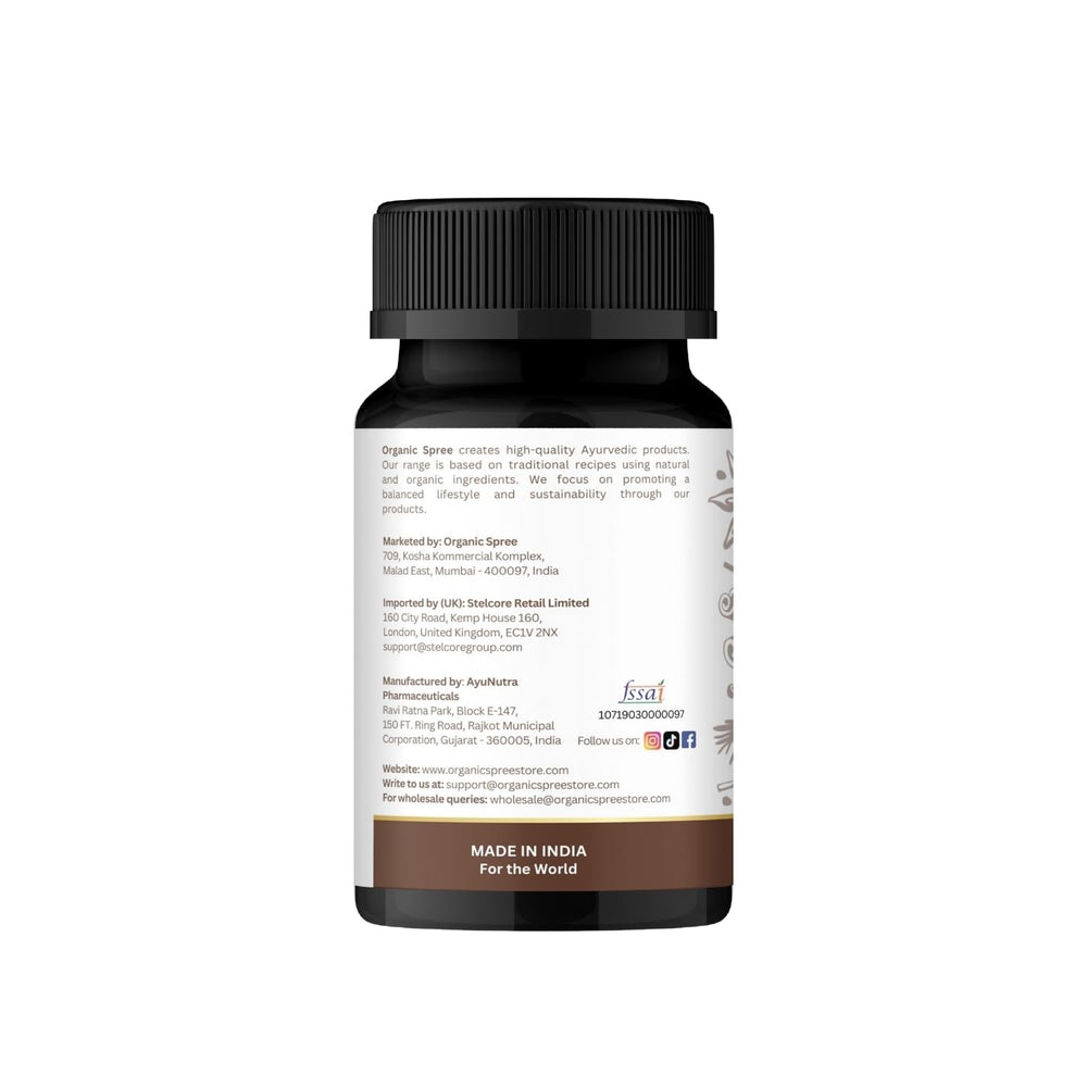Batch label with lot number on Organic Spree Lakshadi Guggulu bottle.