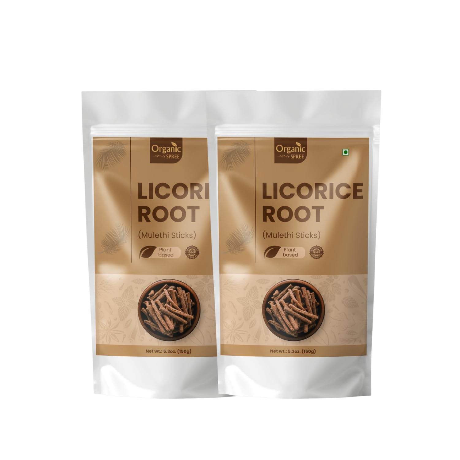 Organic Spree Licorice sticks front package highlighting pure Yashtimadhu for daily use.