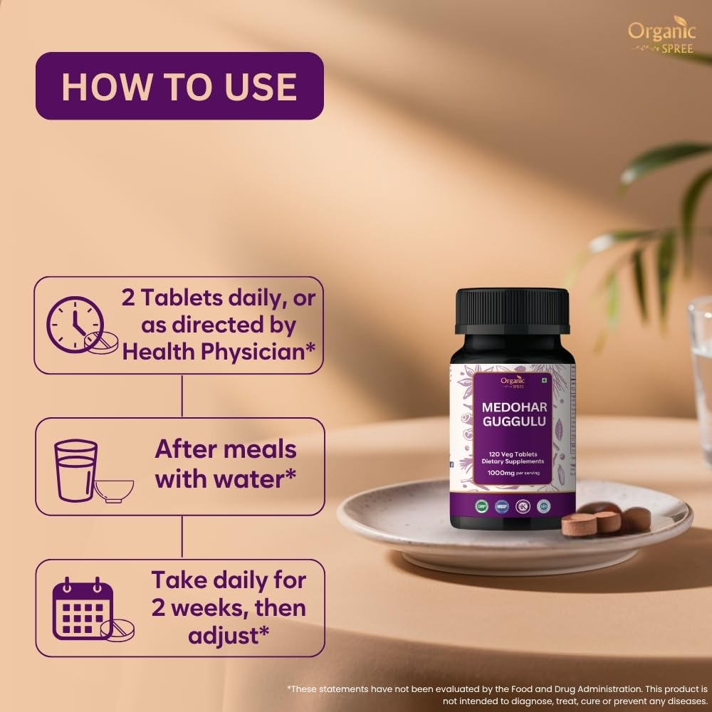 Organic Spree Medohar Guggulu bottle cap detail with safety seal