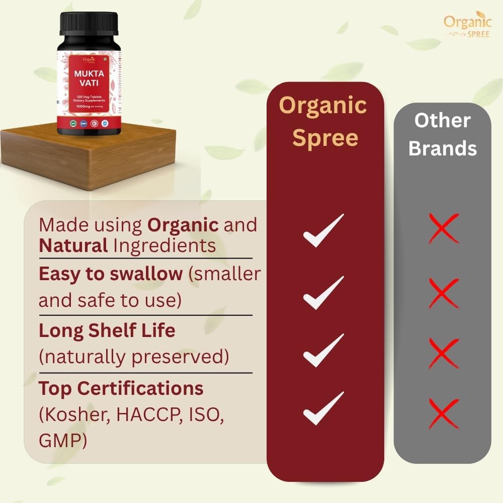 Kosher certification label on Organic Spree Mukta Vati packaging