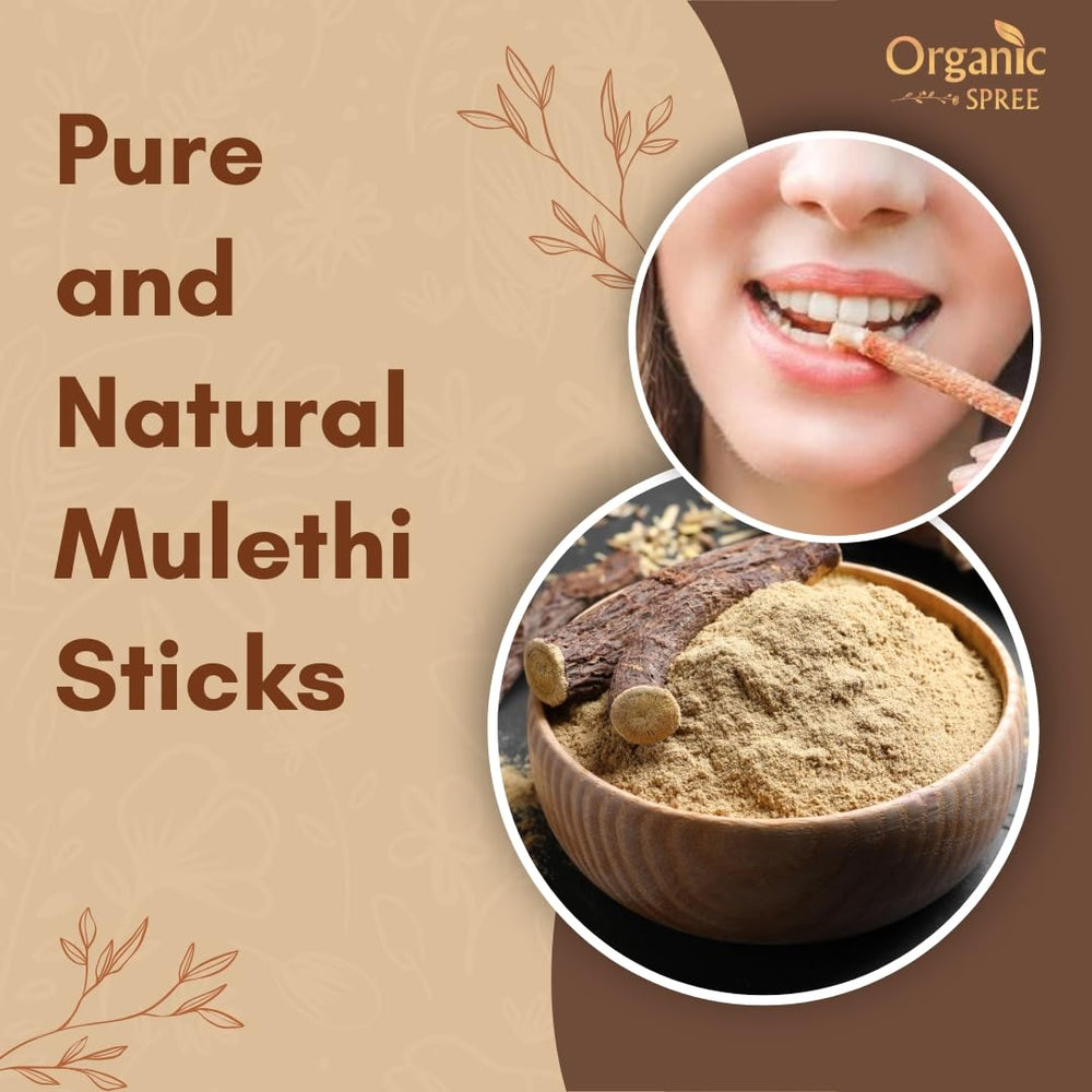 Organic Spree Mulethi sticks in brew setup, perfect for soothing herbal tea.