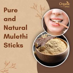 Organic Spree Mulethi sticks in brew setup, perfect for soothing herbal tea.