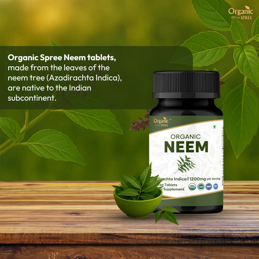 Organic Spree Neem leaf closeup highlights natural purity and organic sourcing