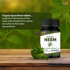 Organic Spree Neem leaf closeup highlights natural purity and organic sourcing