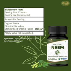 Organic Spree Neem tablets pour image suggests easy daily dosage