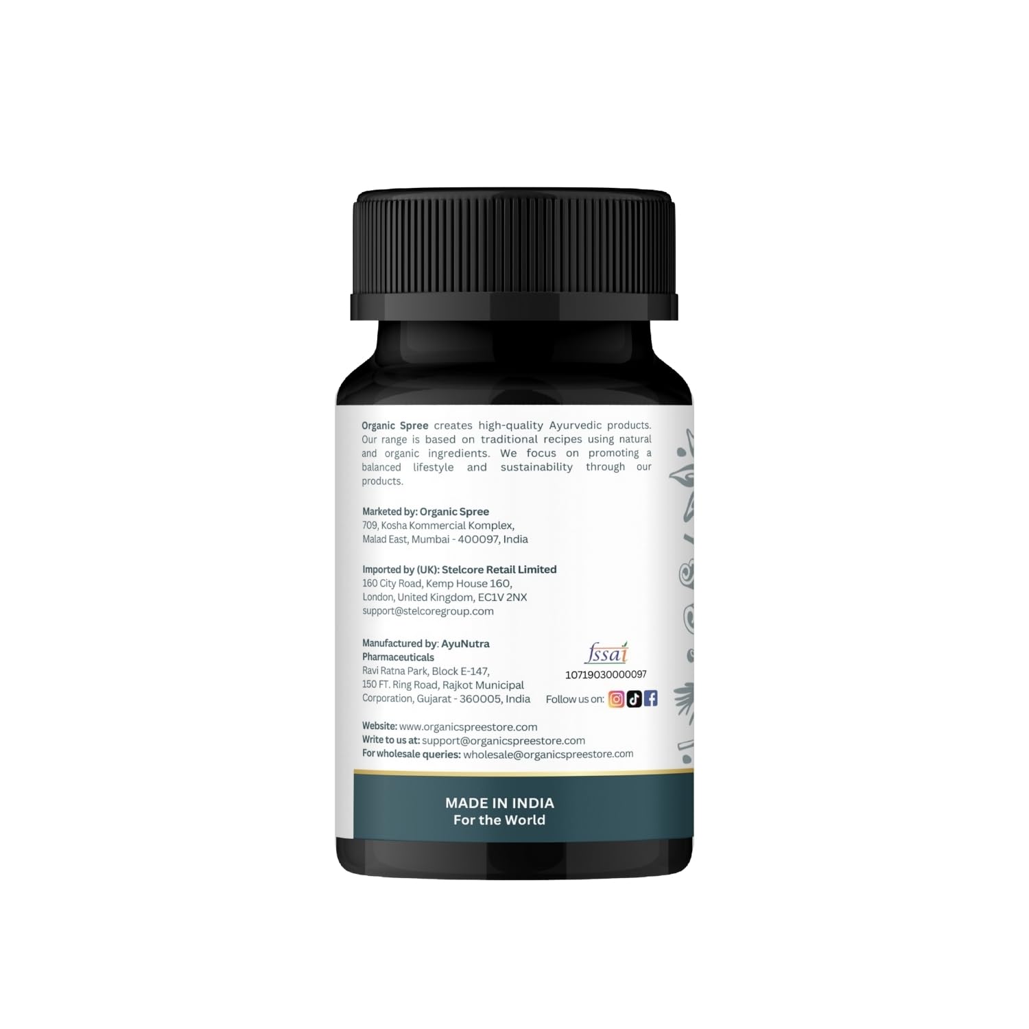 Organic Spree Punarnavadi Guggulu bottle with upright pill display.