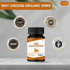 Organic Spree Sea Buckthorn berries close-up natural Omega 7 source