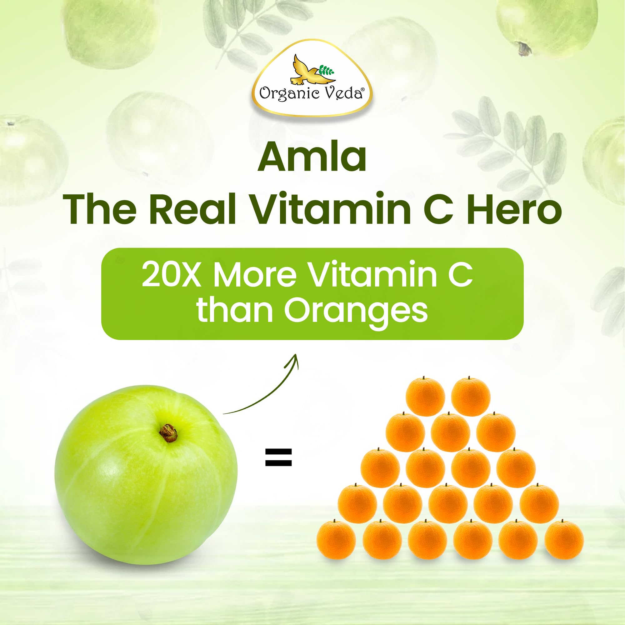 Organic Veda amla capsules on a shelf with glass of water showing daily ritual