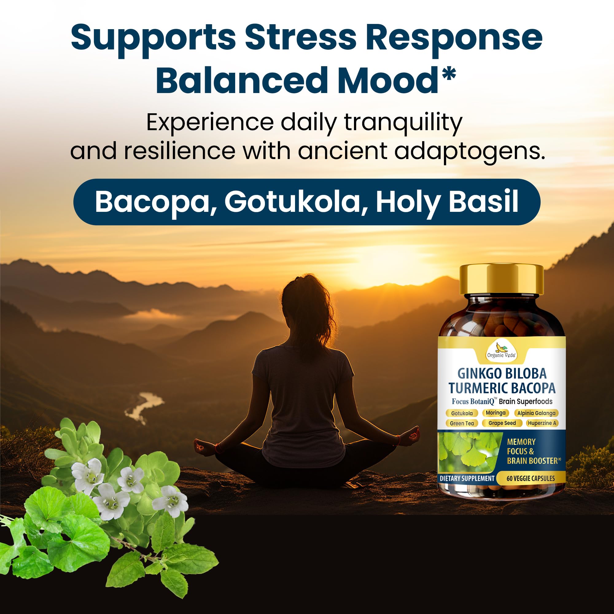 Organic Veda bottle on desk setup for easy integration into study routines