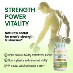 Organic Veda Moringa Bottle on kitchen counter, convenient daily habit