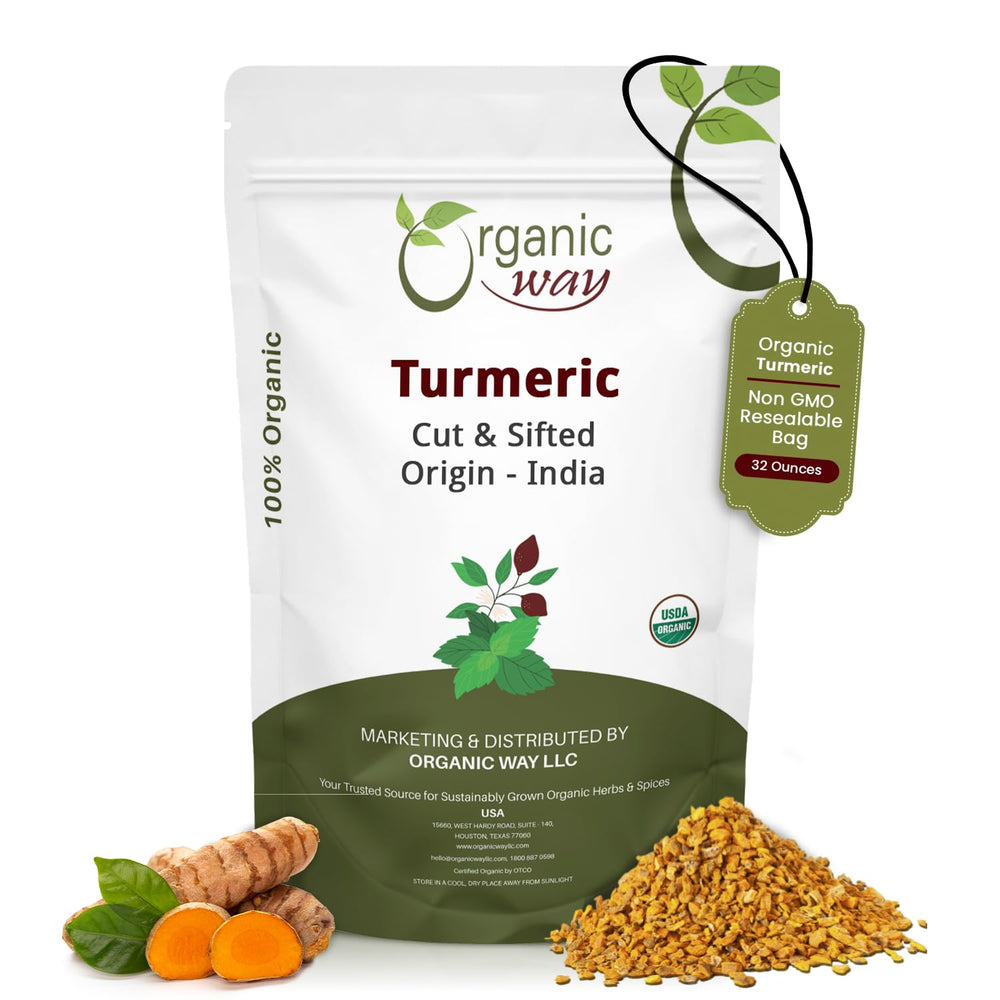 Organic Way turmeric root cut & sifted bundle with natural color for infusions