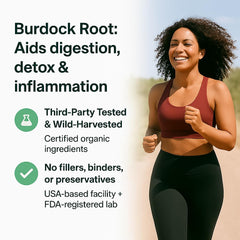 ORGANICS NATURE Burdock and Bladderwrack blend capsules close-up view
