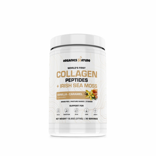 Organics Nature Vanilla Caramel Collagen bottle pouring for daily serving convenience
