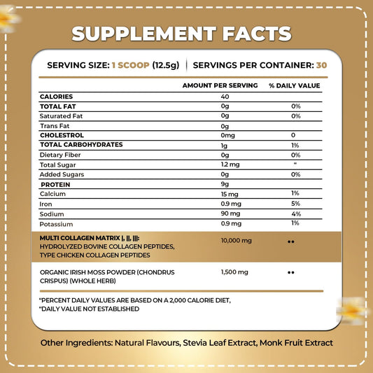 Organics Nature Vanilla Caramel Collagen scoop dissolving in liquid