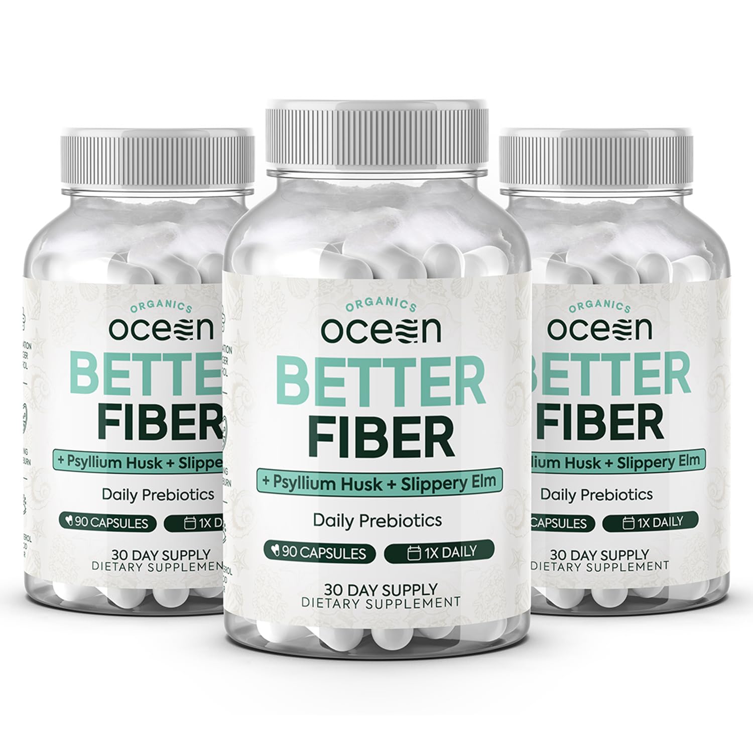 Organics Ocean Better Fiber bottle front view supports daily digestion and regularity.