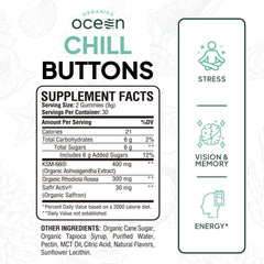 Organics Ocean Chill Buttons Ashwagandha gummies for relaxation.
