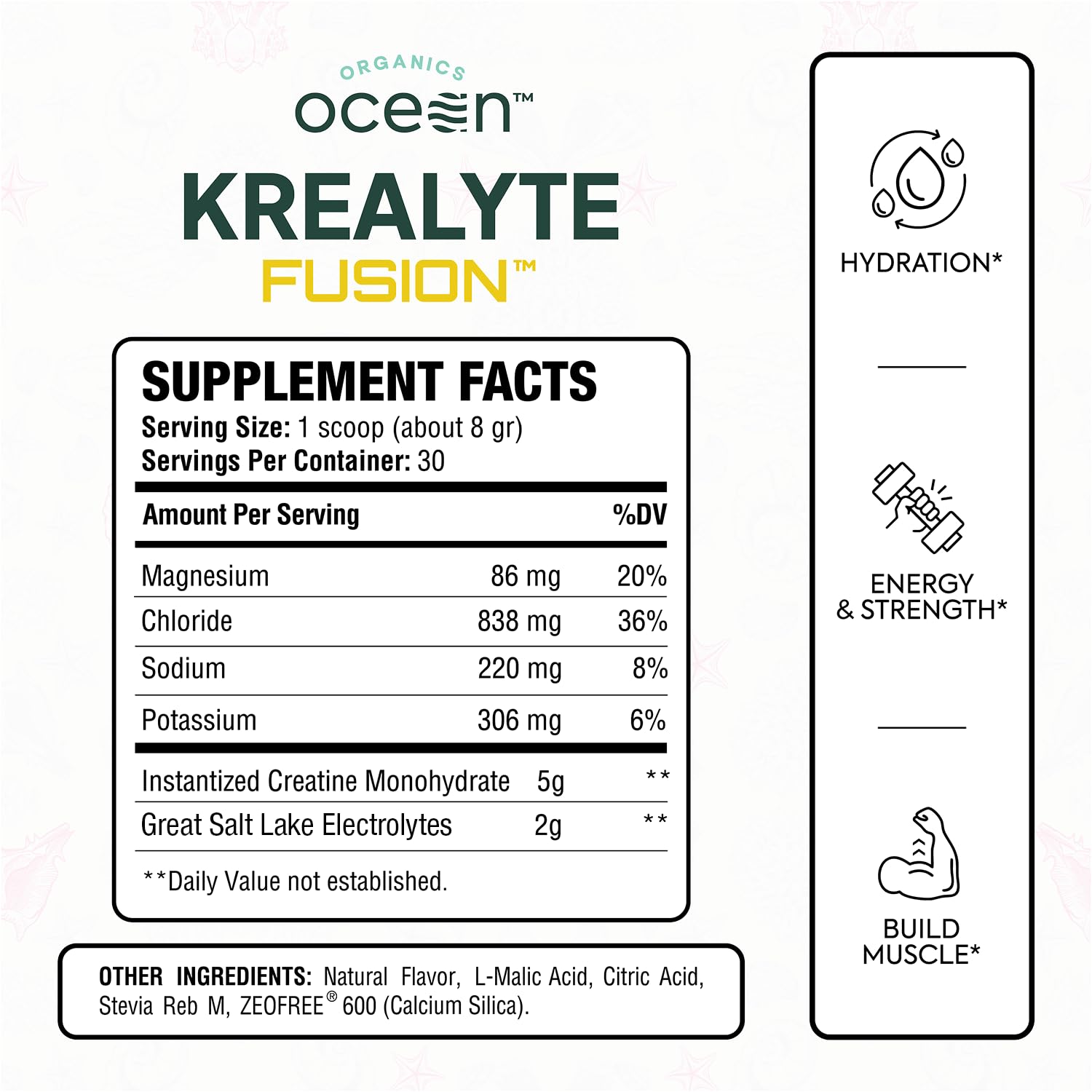 Krealyte Fusion powder tub front highlighting instant mixability