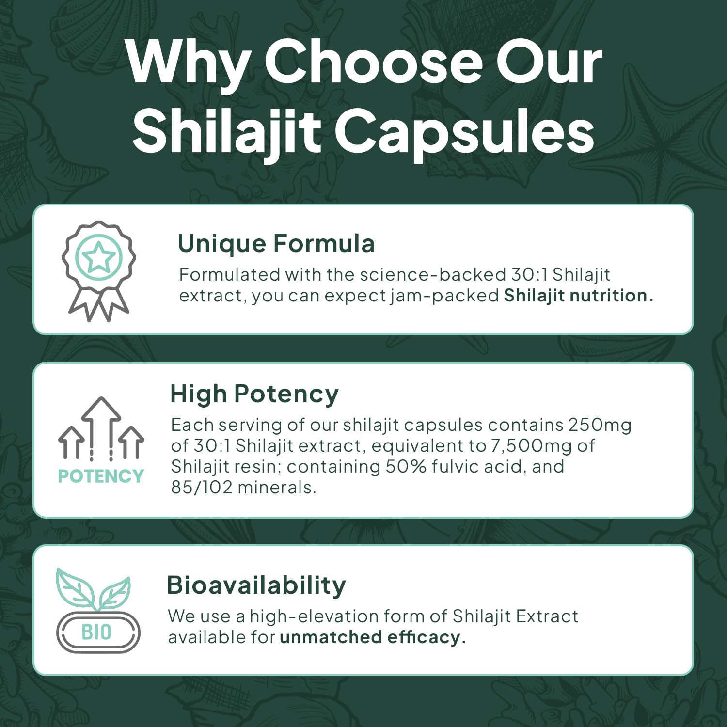 Organics Ocean label highlights 30:1 potency and single additive