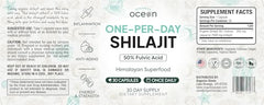 Organics Ocean Shilajit bottle on clean background highlighting vegan capsule and minimal additives