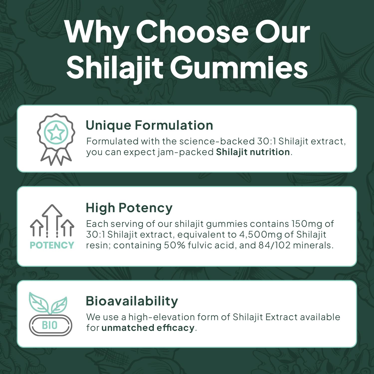 Organics Ocean Shilajit Gummies packaging showing sustainable design.