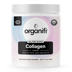Organifi Collagen unflavored bottle supports skin elasticity and hydration.