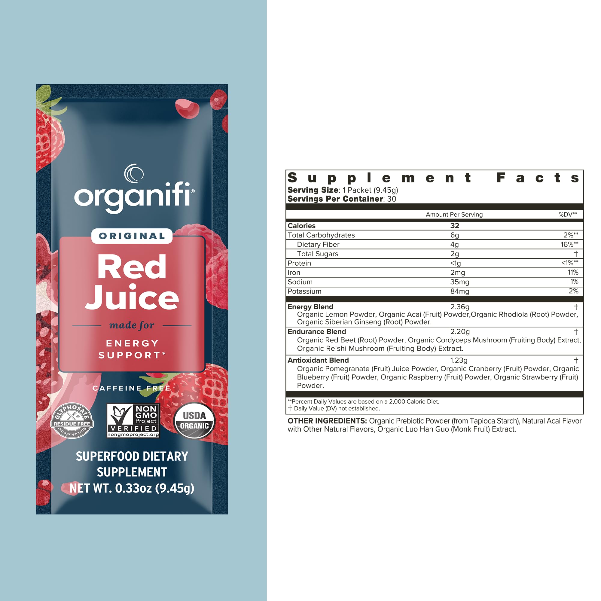 Organifi Red Juice smoothie mix in action boosting flavor and motivation