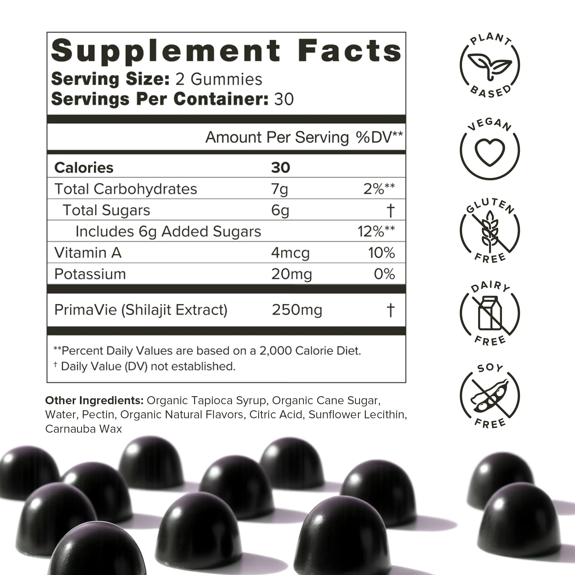 Organifi Shilajit Gummies ingredients from the Himalayas for vitality and energy.