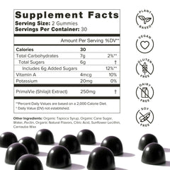 Organifi Shilajit Gummies ingredients from the Himalayas for vitality and energy.