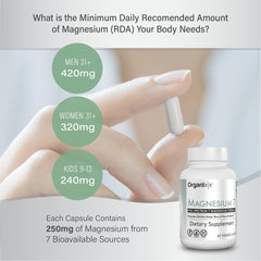 Organixx chelated magnesium closeup emphasizing superior absorption benefits.