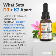 Close-up of plant-sourced D3 and MK-7 ingredients.